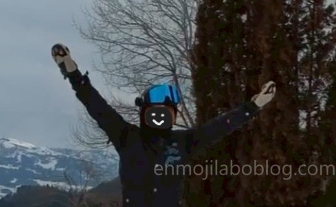 電熱ゴーグル（FUJIKAZE）の装着の様子